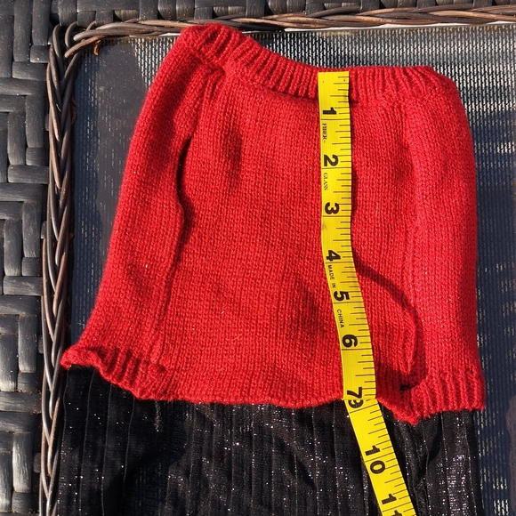 Christmas Winter Dog Sparkly Dress Buffalo Plaid Deer with Pom Pom Top Paw - Picture 7 of 9